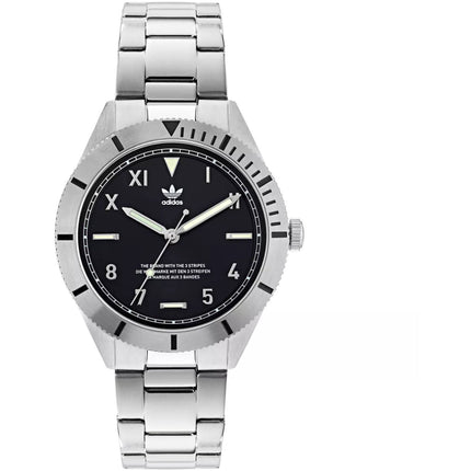 Adidas Men's Watch - Originals Quartz Black Dial Silver Steel Bracelet | AOFH22054 ,