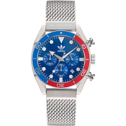 Adidas Men's Watch - Originals Quartz Blue Dial Silver Steel Bracelet | AOFH22500 ,