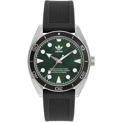 Adidas Men's Watch - Originals Quartz Green Dial Black Rubber Strap | AOFH23008 ,