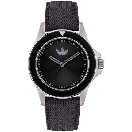 Adidas Men's Watch - Originals Quartz Silver Tone Case Black Fabric Strap | AOFH23016 ,