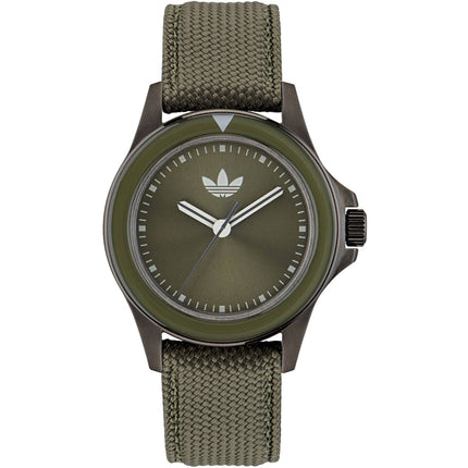 Adidas Men's Watch - Originals Quartz Black Case Green Dial Fabric Strap | AOFH23017 ,