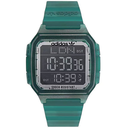 Adidas Men's Watch - Originals Quartz Black Digi Dial Green Rubber Strap | AOST22048 ,