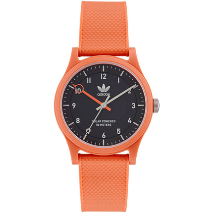 Adidas Men's Watch - Originals Quartz Black Dial Orange Rubber Strap | AOST22560 ,