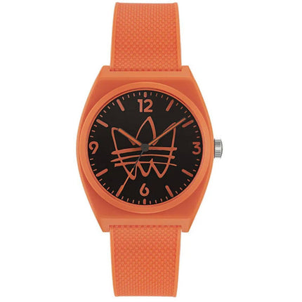 Adidas Men's Watch - Originals Quartz Black Dial Orange Rubber Strap | AOST22562 ,