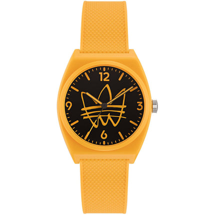Adidas Men's Watch - Originals Quartz Black Dial Yellow Rubber Strap | AOST22564 ,