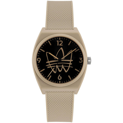 Adidas Men's Watch - Originals Quartz Black Dial Beige Rubber Strap | AOST22565 ,