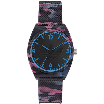 Adidas Men's Watch - Originals Quartz Black, Pink and Blue Rubber Strap | AOST22569 ,