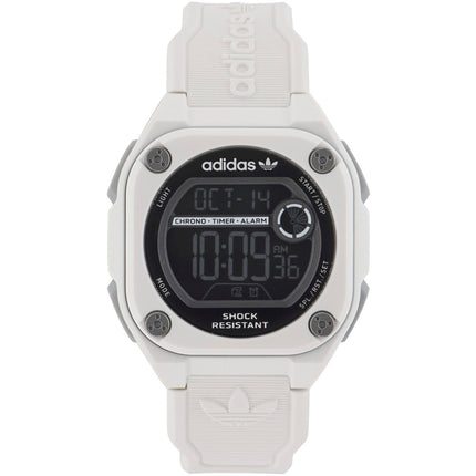 Adidas Men's Watch - Originals Black Digital Dial White Rubber Strap | AOST23062 ,