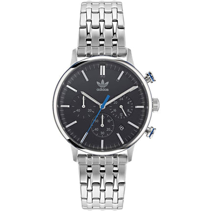 Adidas Men's Watch - Originals Quartz Black Dial Silver Steel Bracelet | AOSY22018 ,