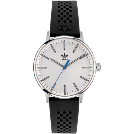 Adidas Men's Watch - Originals White Dial Black Silicone Rubber Strap | AOSY22021 ,