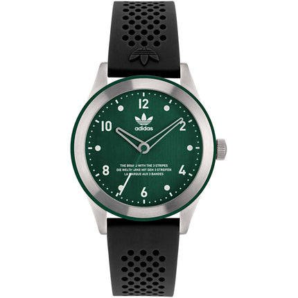 Adidas Men's Watch - Originals Green Dial Black Silicone Rubber Strap | AOSY22516 ,