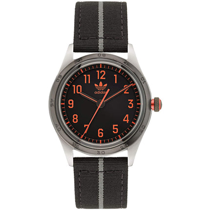 Adidas Men's Watch - Originals Silver Tone Case Black Dial Fabric Strap | AOSY22522 ,