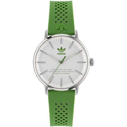 Adidas Men's Watch - Originals White Dial Green Silicone Rubber Strap | AOSY23023 ,