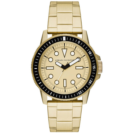 Armani Exchange Men's Watch - Classic Quartz Gold Dial Yellow Gold Bracelet | AX1854 ,