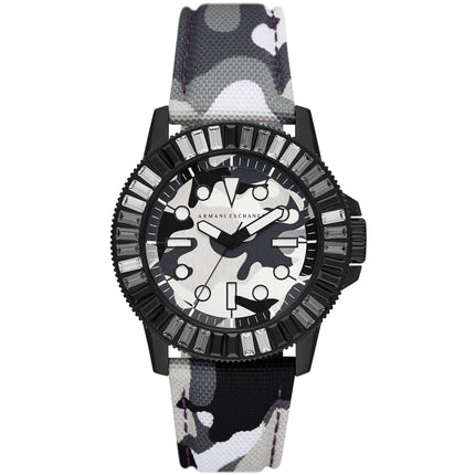 Armani Exchange Men's Watch - Classic Quartz Black and White Dial Strap | AX1856 ,