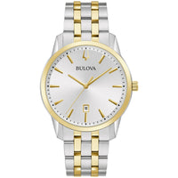 Bulova Men's Watch - Classic Quartz SS Case Silver Dial Two Tone Bracelet | 98B385 ,