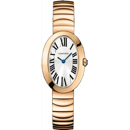 Cartier Women's Watch - Baignoire Quartz Silver Dial Rose Gold Bracelet | W8000005 ,