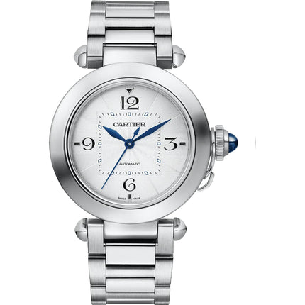 Cartier Women's Watch - Pasha Silver Tone Dial Stainless Steel Bracelet | WSPA0013 ,