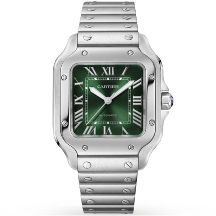 Cartier Men's Watch - Santos de Cartier Automatic Silver Steel Bracelet | WSSA0061 ,