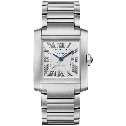 Cartier Men's Watch - Tank Française Automatic Silver Dial Steel Bracelet | WSTA0067 ,