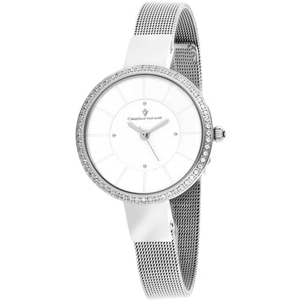 Christian Van Sant Women's Watch - Reign Quartz Silver Dial Steel Bracelet | CV0220 ,