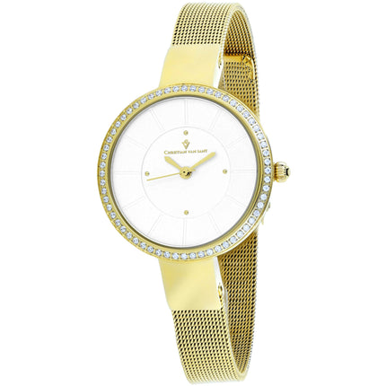 Christian Van Sant Women's Watch - Reign Silver Dial Yellow Gold Bracelet | CV0222 ,