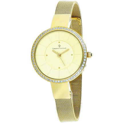 Christian Van Sant Women's Watch - Reign Quartz Yellow Gold Steel Bracelet | CV0224 ,