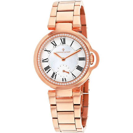 Christian Van Sant Women's Watch - Cybele Quartz Rose Gold Steel Bracelet | CV0232 ,