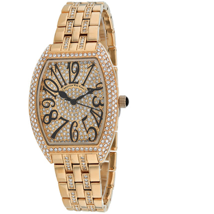 Christian Van Sant Women's Watch - Elegant Sparkle Rose Gold Dial Bracelet | CV0262 ,
