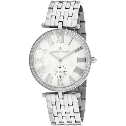 Christian Van Sant Women's Watch - Hush Quartz Mop Dial Silver Bracelet | CV0290 ,