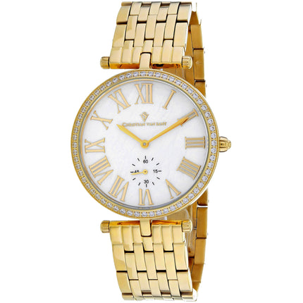 Christian Van Sant Women's Watch - Hush Quartz Yellow Gold Steel Bracelet | CV0292 ,