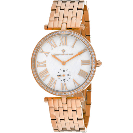 Christian Van Sant Women's Watch - Hush Quartz Mop Dial Rose Gold Bracelet | CV0293 ,