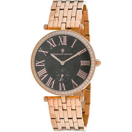 Christian Van Sant Women's Watch - Hush Quartz Mop Dial Rose Gold Bracelet | CV0294 ,