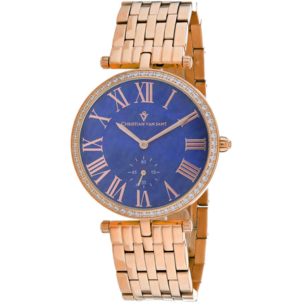 Christian Van Sant Women's Watch - Hush Quartz Mop Dial Rose Gold Bracelet | CV0295 ,