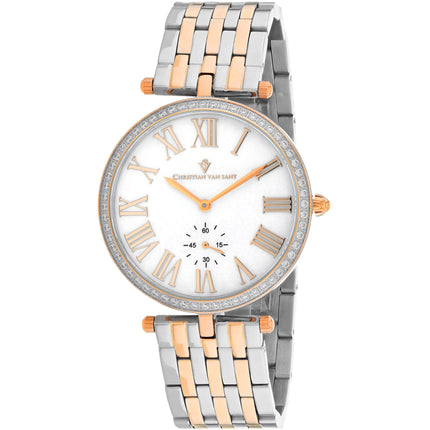 Christian Van Sant Women's Watch - Hush Quartz Mop Dial Two Tone Bracelet | CV0297 ,