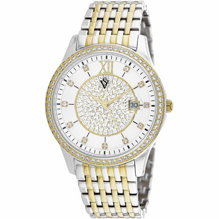 Christian Van Sant Women's Watch - Carla Quartz White Dial Two Tone Steel | CV0481 ,