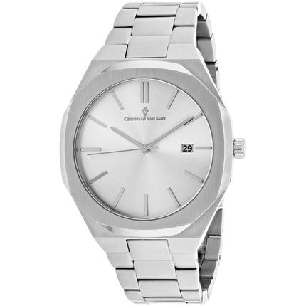 Christian Van Sant Men's Watch - Octavius Slim Quartz Silver Dial Bracelet | CV0521 ,