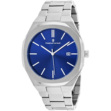 Christian Van Sant Men's Watch - Octavius Slim Quartz Blue Dial Bracelet | CV0522 ,