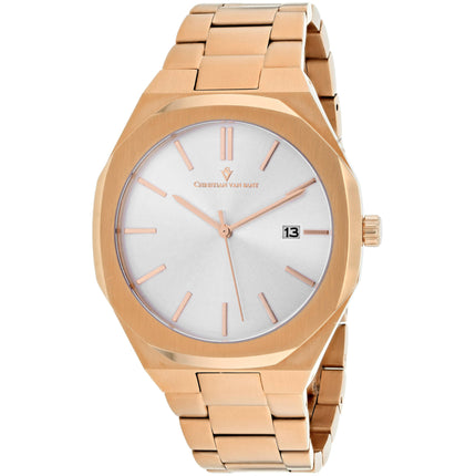 Christian Van Sant Men's Watch - Octavius Slim Quartz Silver Dial Bracelet | CV0523 ,