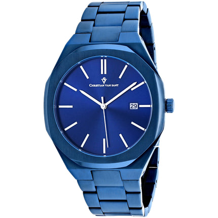Christian Van Sant Men's Watch - Octavius Slim Quartz Blue Dial Bracelet | CV0526 ,