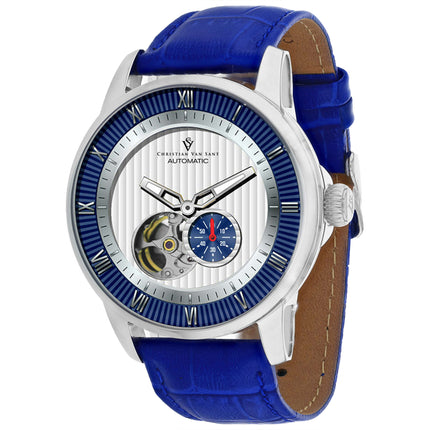 Christian Van Sant Men's Watch - Viscay Automatic White Dial Leather Strap | CV0552 ,