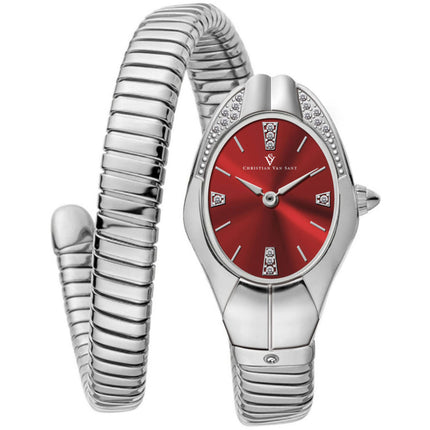 Christian Van Sant Women's Watch - Naga Quartz Silver Stainless Steel Band | CV0883 ,