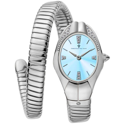 Christian Van Sant Women's Watch - Naga Quartz Silver Stainless Steel Band | CV0884 ,