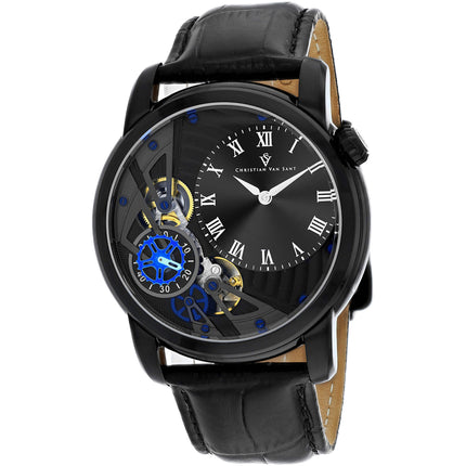 Christian Van Sant Men's Watch - Sprocket Auto-Quartz Black Dial Strap | CV1550 ,