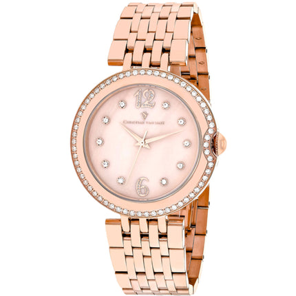 Christian Van Sant Women's Watch - Jasmine Quartz Rose Gold Steel Bracelet | CV1614 ,