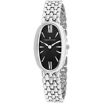 Christian Van Sant Women's Watch - Lucia Quartz Black Dial Silver Bracelet | CV1811 ,