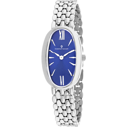 Christian Van Sant Women's Watch - Lucia Quartz Blue Dial Silver Bracelet | CV1812 ,