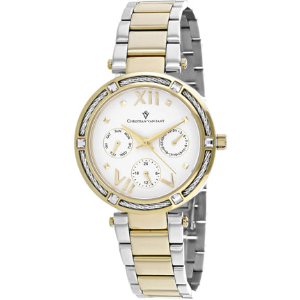 Christian Van Sant Women's Watch - Sienna White Dial Rose Gold Bracelet | CV1823 ,