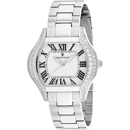 Christian Van Sant Women's Watch - Bianca Quartz White Dial Silver Bracelet | CV1830 ,