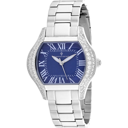Christian Van Sant Women's Watch - Bianca Quartz Blue Dial Silver Bracelet | CV1832 ,